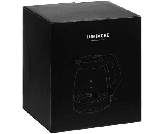Электрический чайник Lumimore, стеклянный, серебристо-черный, изображение 7