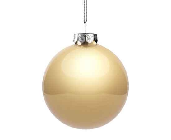 Елочный шар Finery Gloss, 10 см, глянцевый золотистый, Цвет: золотистый, изображение 2