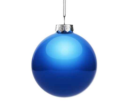Елочный шар Finery Gloss, 10 см, глянцевый синий, Цвет: синий, изображение 2