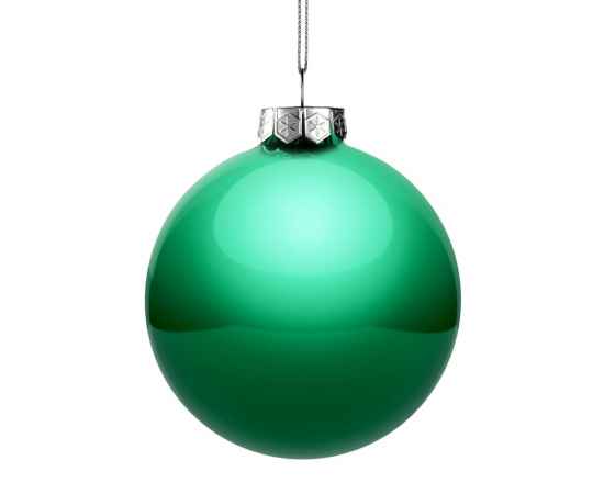 Елочный шар Finery Gloss, 10 см, глянцевый зеленый, Цвет: зеленый, изображение 2