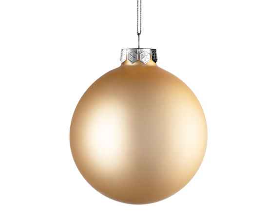 Елочный шар Finery Matt, 10 см, матовый золотистый, Цвет: золотистый, изображение 2
