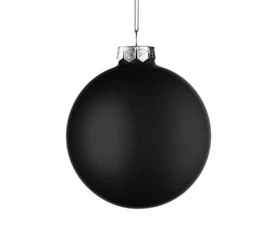 Елочный шар Finery Matt, 10 см, матовый черный, Цвет: черный, изображение 2