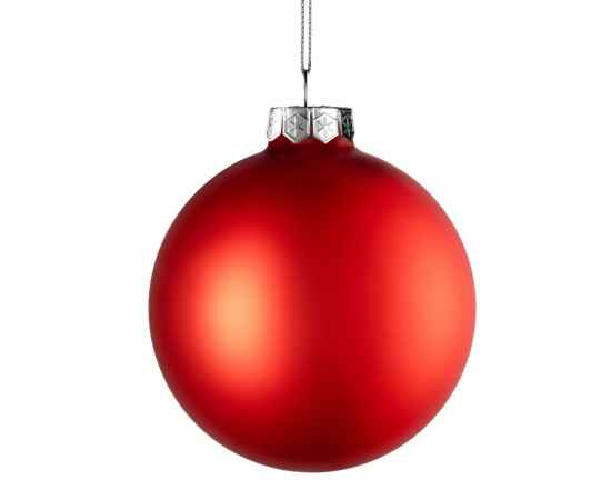 Елочный шар Finery Matt, 10 см, матовый красный, Цвет: красный, изображение 2