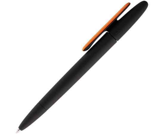 Ручка шариковая Prodir DS5 TRR-P Soft Touch, черная с оранжевым, изображение 2