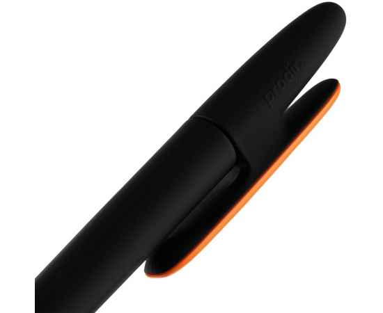 Ручка шариковая Prodir DS5 TRR-P Soft Touch, черная с оранжевым, изображение 6