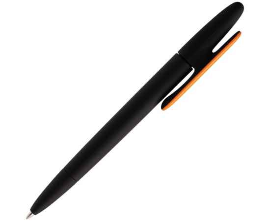 Ручка шариковая Prodir DS5 TRR-P Soft Touch, черная с оранжевым, изображение 3