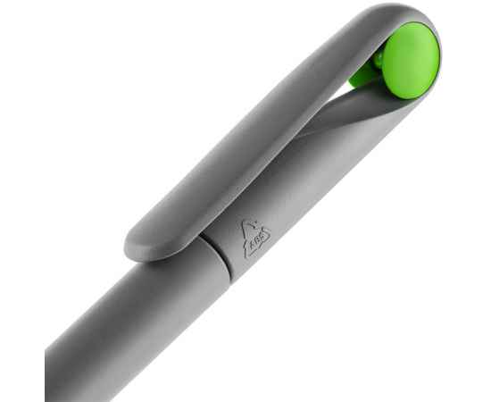 Ручка шариковая Prodir DS1 TMM Dot, серая с ярко-зеленым, изображение 5