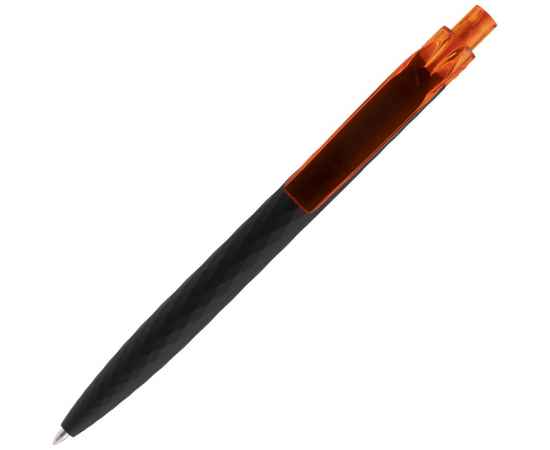 Ручка шариковая Prodir QS01 PRT-P Soft Touch, черная с оранжевым, изображение 4