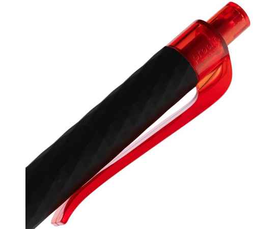 Ручка шариковая Prodir QS01 PRT-P Soft Touch, черная с красным, изображение 6