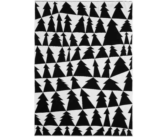 Плед «Танцующий лес», черно-белый, Цвет: белый, черный, изображение 3
