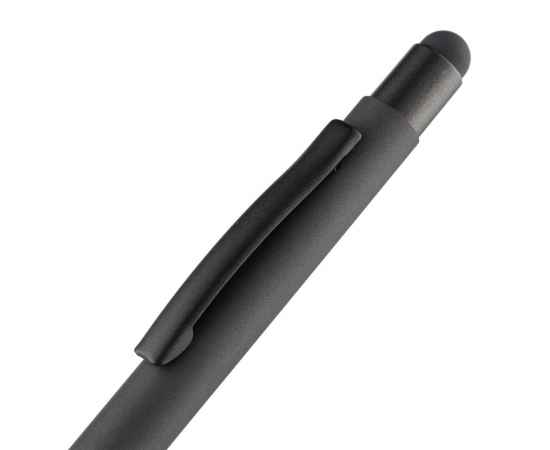 Ручка шариковая Digit Soft Touch со стилусом, черная, Цвет: черный, изображение 5