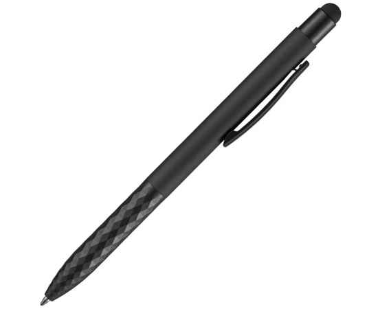 Ручка шариковая Digit Soft Touch со стилусом, черная, Цвет: черный, изображение 3
