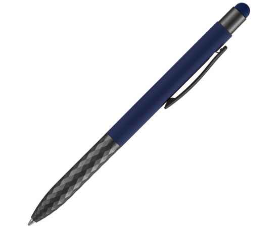 Ручка шариковая Digit Soft Touch со стилусом, синяя, Цвет: синий, изображение 3