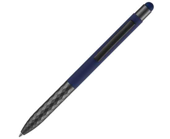 Ручка шариковая Digit Soft Touch со стилусом, синяя, Цвет: синий, изображение 4