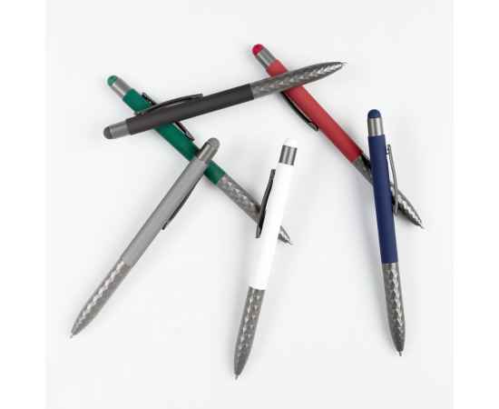 Ручка шариковая Digit Soft Touch со стилусом, серая, Цвет: серый, изображение 7