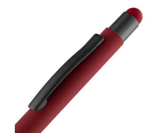 Ручка шариковая Digit Soft Touch со стилусом, красная, Цвет: красный, изображение 5
