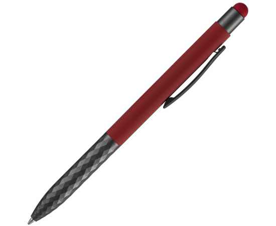 Ручка шариковая Digit Soft Touch со стилусом, красная, Цвет: красный, изображение 3
