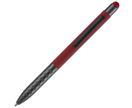 Ручка шариковая Digit Soft Touch со стилусом, красная, Цвет: красный, изображение 4