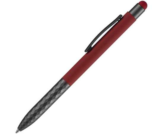 Ручка шариковая Digit Soft Touch со стилусом, красная, Цвет: красный, изображение 2
