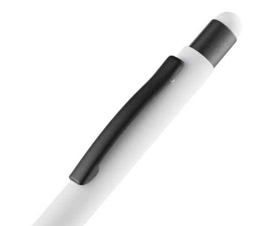 Ручка шариковая Digit Soft Touch со стилусом, белая, Цвет: белый, изображение 5