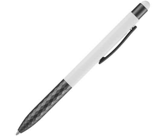 Ручка шариковая Digit Soft Touch со стилусом, белая, Цвет: белый, изображение 3