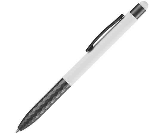 Ручка шариковая Digit Soft Touch со стилусом, белая, Цвет: белый, изображение 2