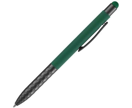 Ручка шариковая Digit Soft Touch со стилусом, зеленая, Цвет: зеленый, изображение 3