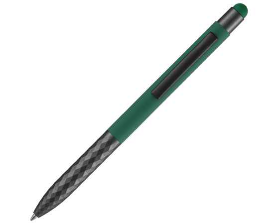 Ручка шариковая Digit Soft Touch со стилусом, зеленая, Цвет: зеленый, изображение 4