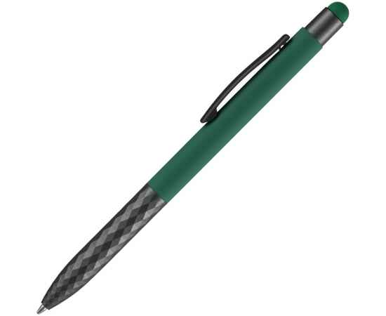 Ручка шариковая Digit Soft Touch со стилусом, зеленая, Цвет: зеленый, изображение 2