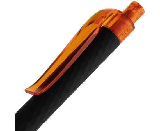 Ручка шариковая Prodir QS01 PRT-P Soft Touch, черная с оранжевым, изображение 5