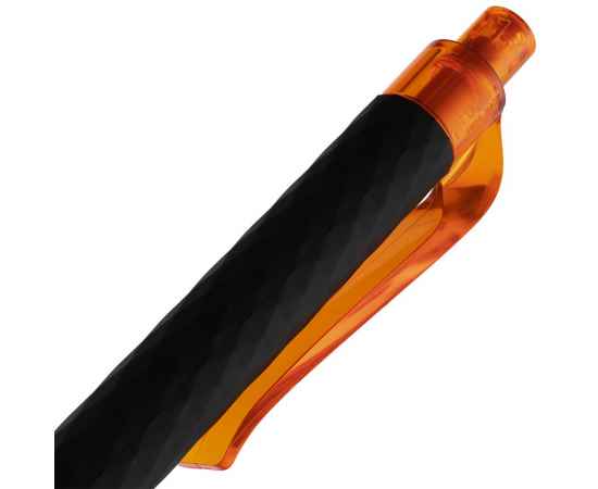 Ручка шариковая Prodir QS01 PRT-P Soft Touch, черная с оранжевым, изображение 6