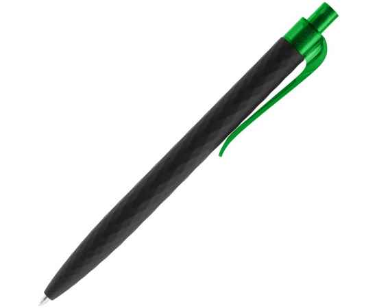 Ручка шариковая Prodir QS01 PRT-P Soft Touch, черная с зеленым, изображение 3