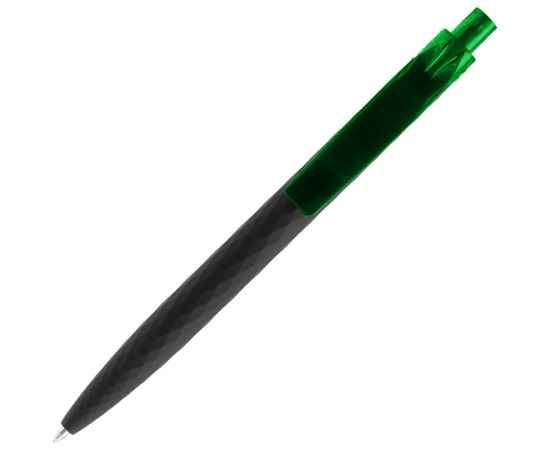 Ручка шариковая Prodir QS01 PRT-P Soft Touch, черная с зеленым, изображение 4
