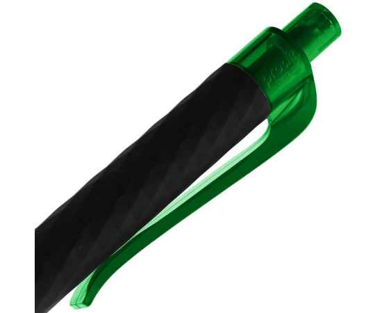 Ручка шариковая Prodir QS01 PRT-P Soft Touch, черная с зеленым, изображение 6