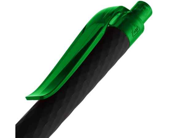 Ручка шариковая Prodir QS01 PRT-P Soft Touch, черная с зеленым, изображение 5