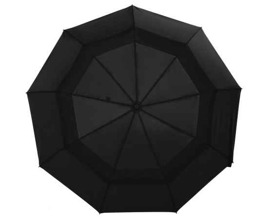 Складной зонт Dome Double с двойным куполом, черный, Цвет: черный, изображение 2
