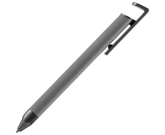 Ручка шариковая Standic с подставкой для телефона, серая, Цвет: серый, изображение 3
