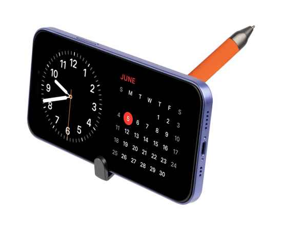 Ручка шариковая Standic с подставкой для телефона, оранжевая, Цвет: оранжевый, изображение 5