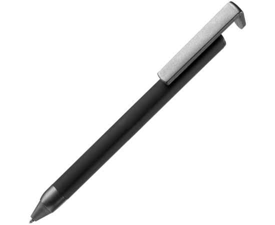 Ручка шариковая Standic с подставкой для телефона, черная, Цвет: черный
