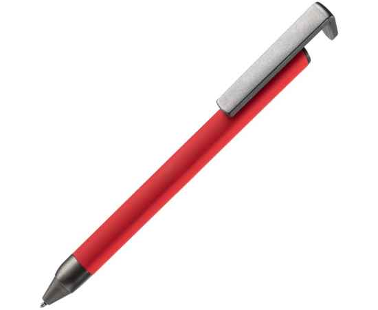 Ручка шариковая Standic с подставкой для телефона, красная, Цвет: красный