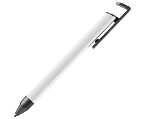 Ручка шариковая Standic с подставкой для телефона, белая, Цвет: белый, изображение 3