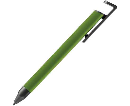 Ручка шариковая Standic с подставкой для телефона, зеленая, Цвет: зеленый, изображение 3