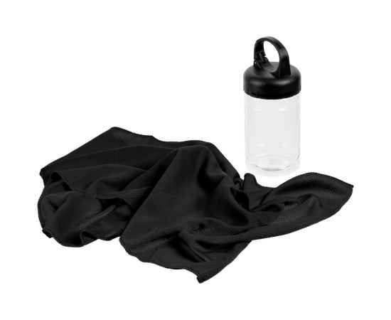 Охлаждающее полотенце Frio Mio в бутылке, черное, Цвет: черный, изображение 2