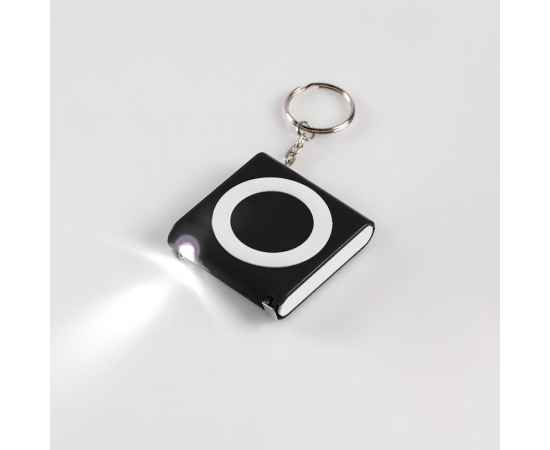 Брелок-фонарик с рулеткой Rule Tool, черный, Цвет: черный, изображение 6