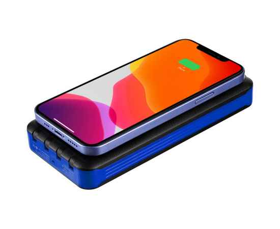 Аккумулятор с беспроводной зарядкой Holiday Maker Wireless, 10000 мАч, синий, Цвет: синий, изображение 4