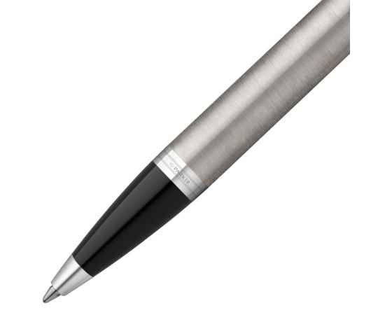 Ручка шариковая Parker IM Essential Stainless Steel CT, серебристая с черным, Цвет: черный, серебристый, изображение 3