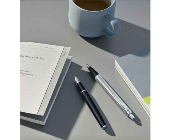 Ручка шариковая Parker IM Essential Stainless Steel CT, серебристая с черным, Цвет: черный, серебристый, изображение 7