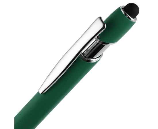 Ручка шариковая Pointer Soft Touch со стилусом, зеленая, Цвет: зеленый, изображение 3