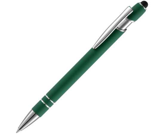 Ручка шариковая Pointer Soft Touch со стилусом, зеленая, Цвет: зеленый