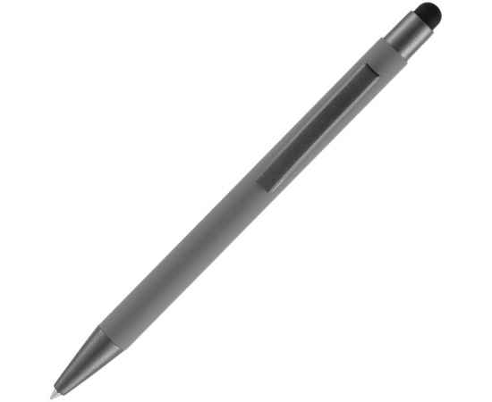 Ручка шариковая Atento Soft Touch со стилусом, серая, Цвет: серый, изображение 3